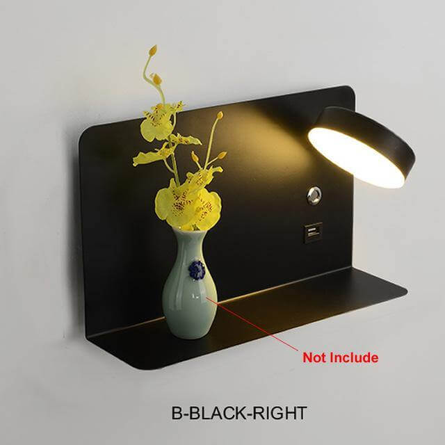 Pragmatism LED Wall Lamp Shelf with USB Phone Charger - Image 9
