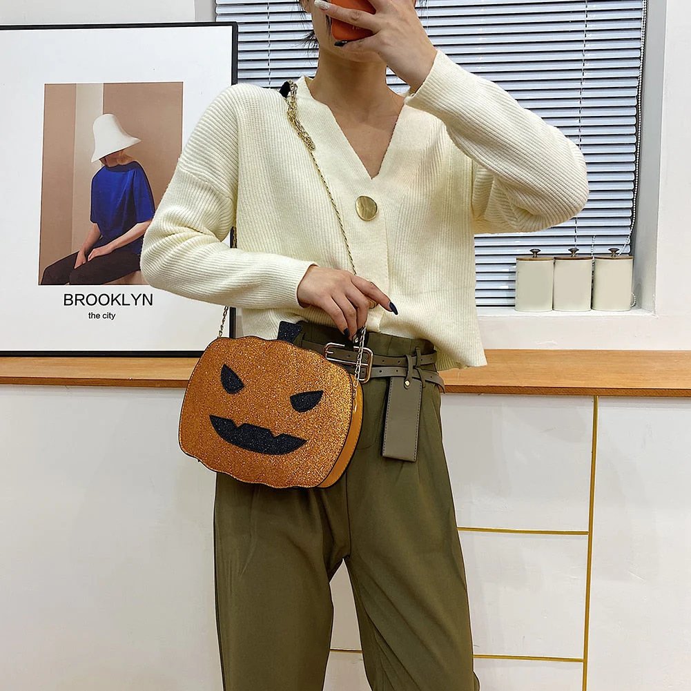 Pumpkin Shape Mini Shoulder Bag - Image 4