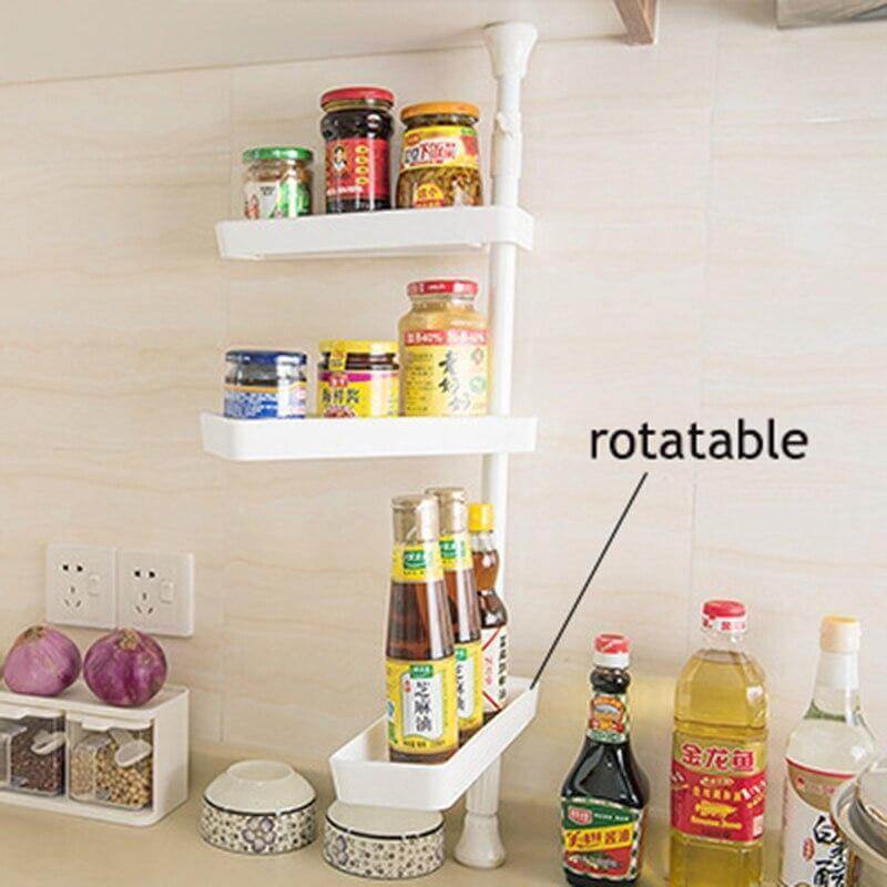Punch Free Rotating 3-Layer Kitchen Spice Organizer - Image 2