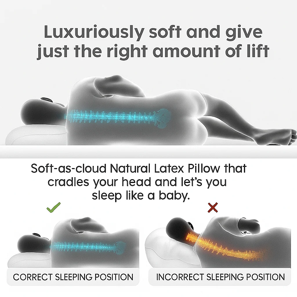Pure Ergonomic Breathable Natural Latex Pillow - Image 5