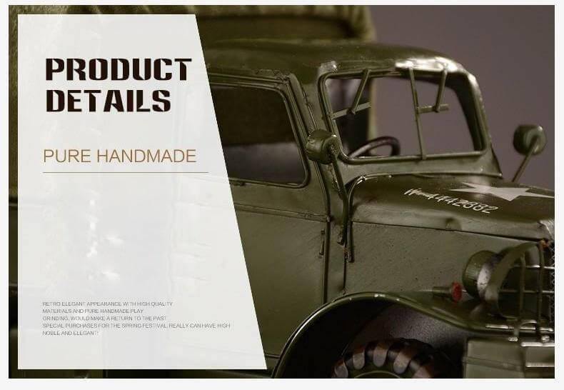 Pure Handmade Vintage WW2 Retro Military Truck - Image 3