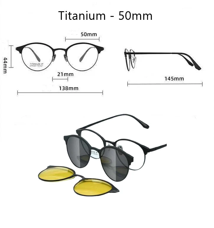 Pure Titanium Magnetic Clip-On Glasses - Image 11