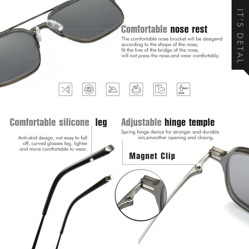 Pure Titanium Magnetic Clip-On Glasses - Image 3