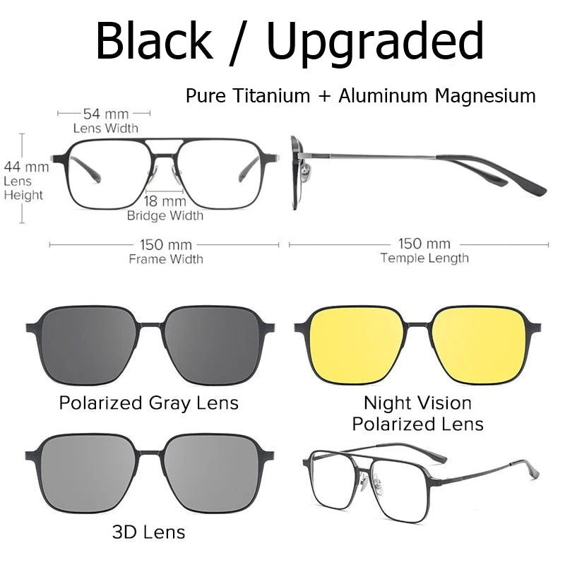 Pure Titanium Magnetic Clip-On Glasses - Image 9