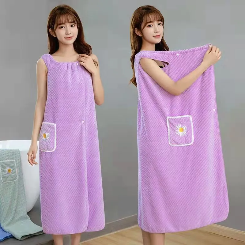 Quick Absorb Velvet Luxury Cute Wearable Bathrobe - Image 6