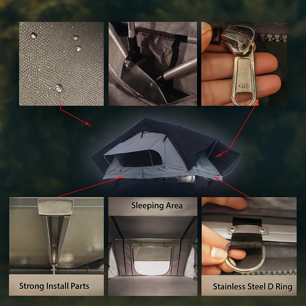 Quick Setup All-Weather Camping Foldable Car Roof Tent - Image 5
