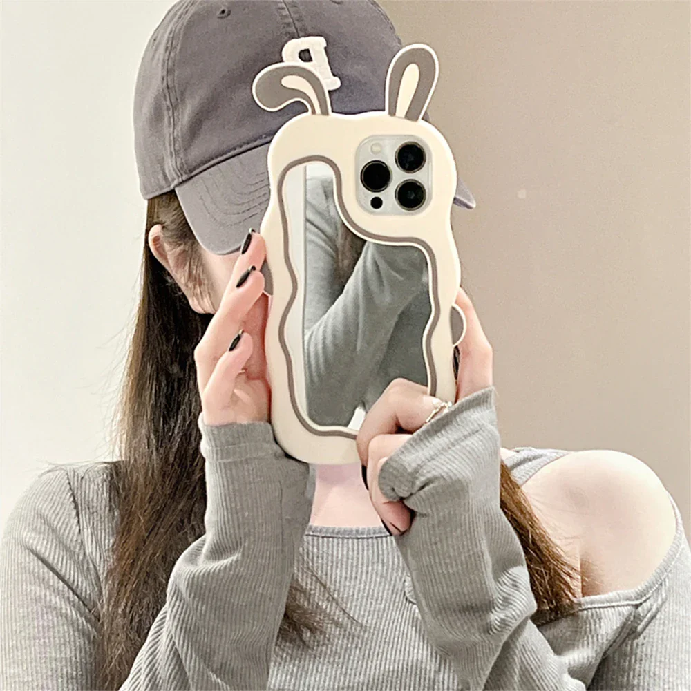 Rabbit Ear Make-Up Mirror iPhone Case - Image 2