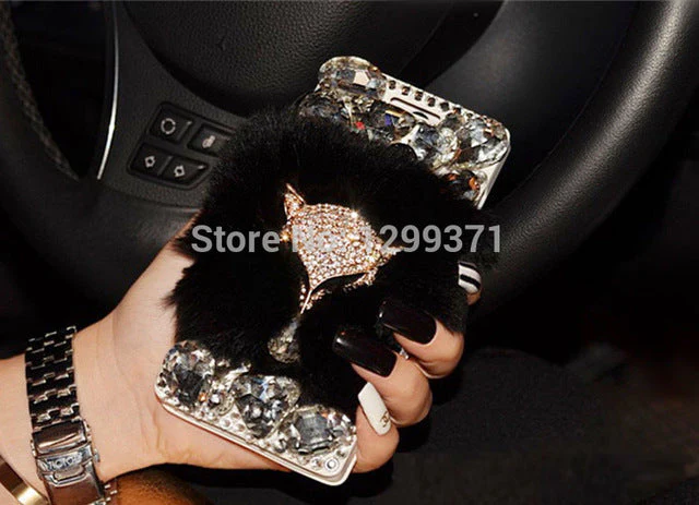 Rabbit Fur Leather Case For Iphone Models - Image 2
