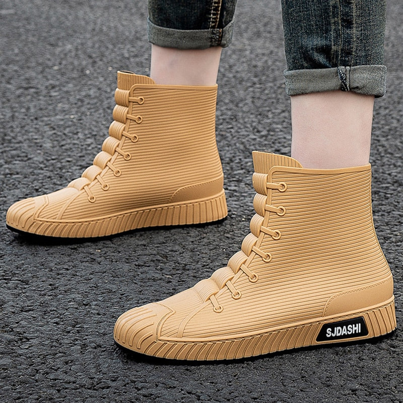 Rain Rider Slip-On Rubber Stylish Waterproof Boots - Image 11