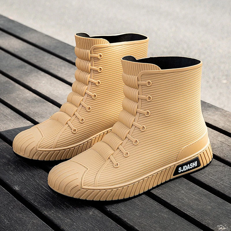 Rain Rider Slip-On Rubber Stylish Waterproof Boots - Image 2