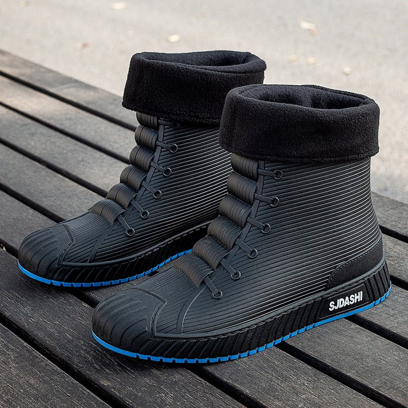 Rain Rider Slip-On Rubber Stylish Waterproof Boots - Image 5