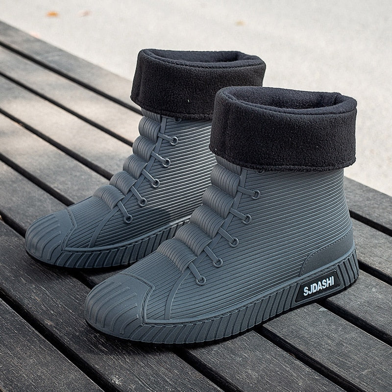 Rain Rider Slip-On Rubber Stylish Waterproof Boots - Image 6