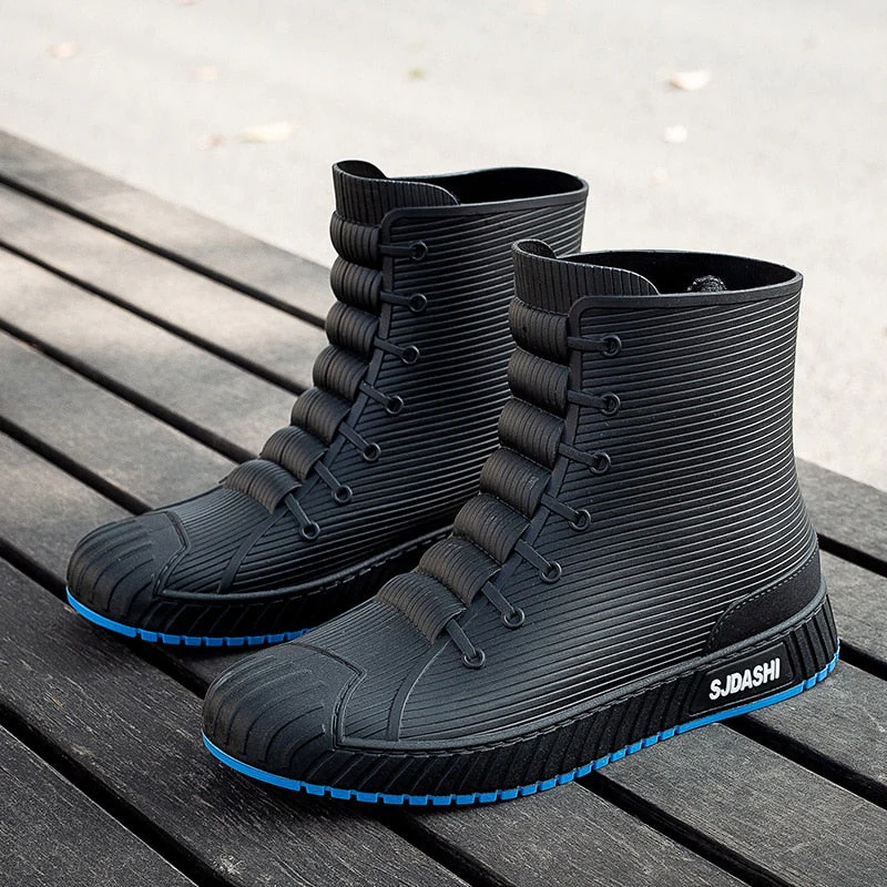 Rain Rider Slip-On Rubber Stylish Waterproof Boots - Image 7