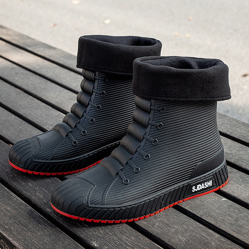 Rain Rider Slip-On Rubber Stylish Waterproof Boots - Image 9