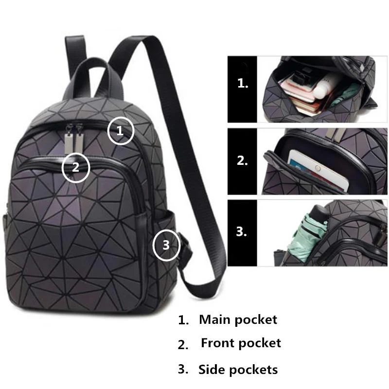 Rainbow Rise Luminous Holographic Backpack - Image 2