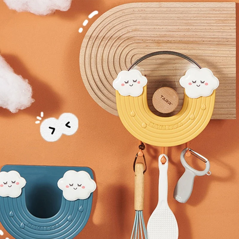 Rainbow Wall-Mounted Hook Kitchen Pot Lid Holder - Image 2