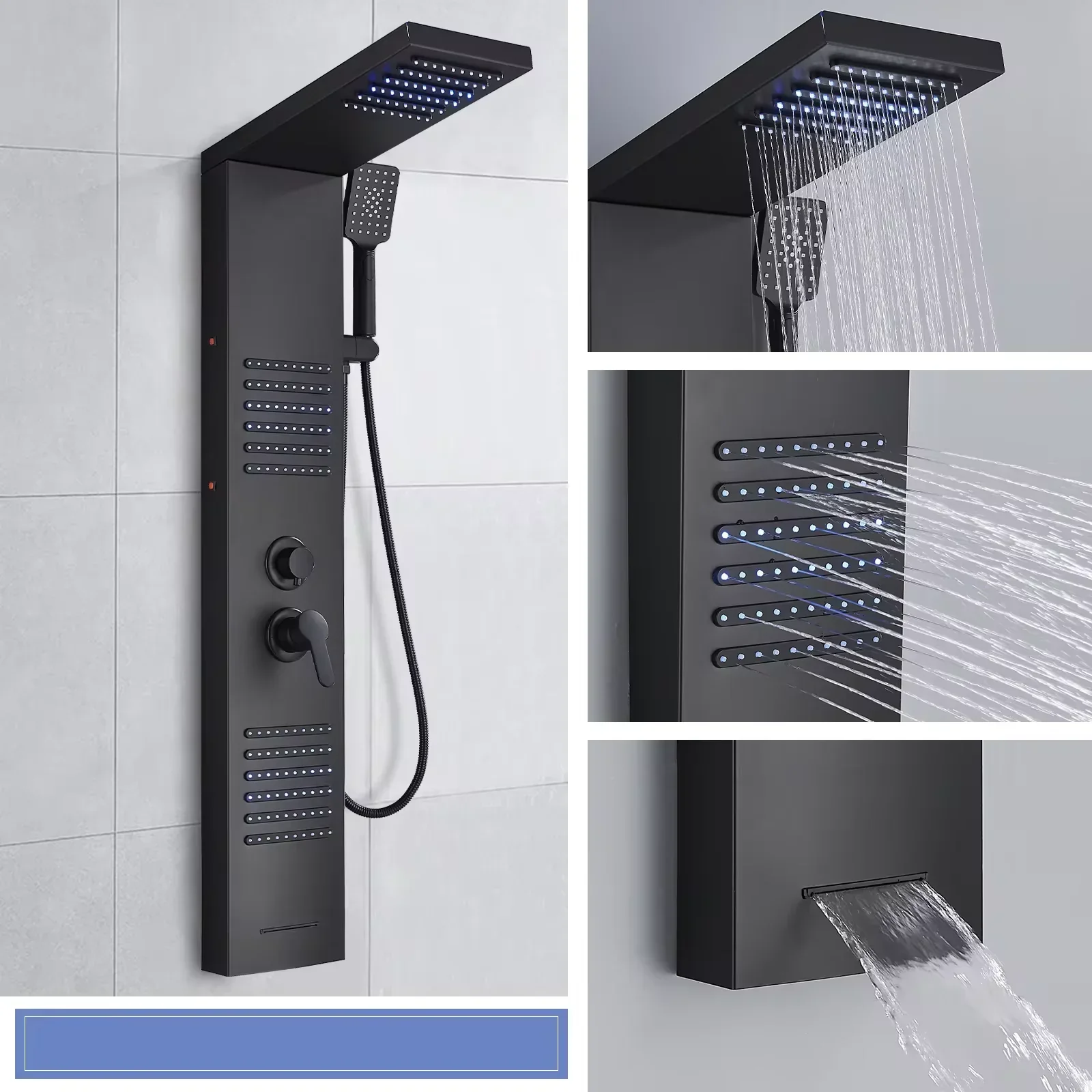 Rainfall Multi-Jet Panel Adjustable Pressure Shower Set - Image 6
