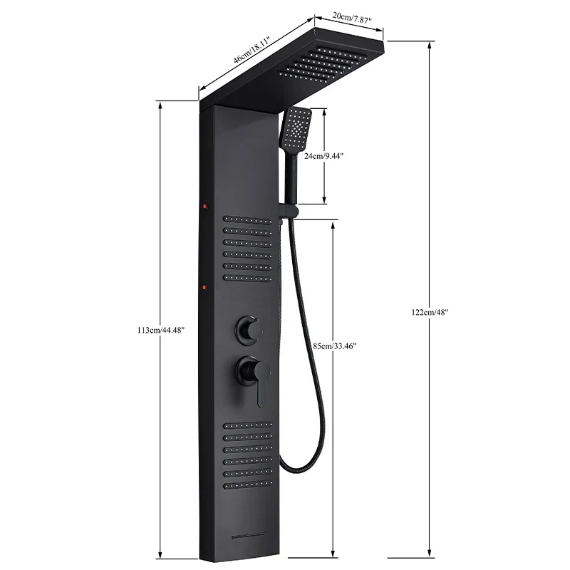 Rainfall Multi-Jet Panel Adjustable Pressure Shower Set - Image 7