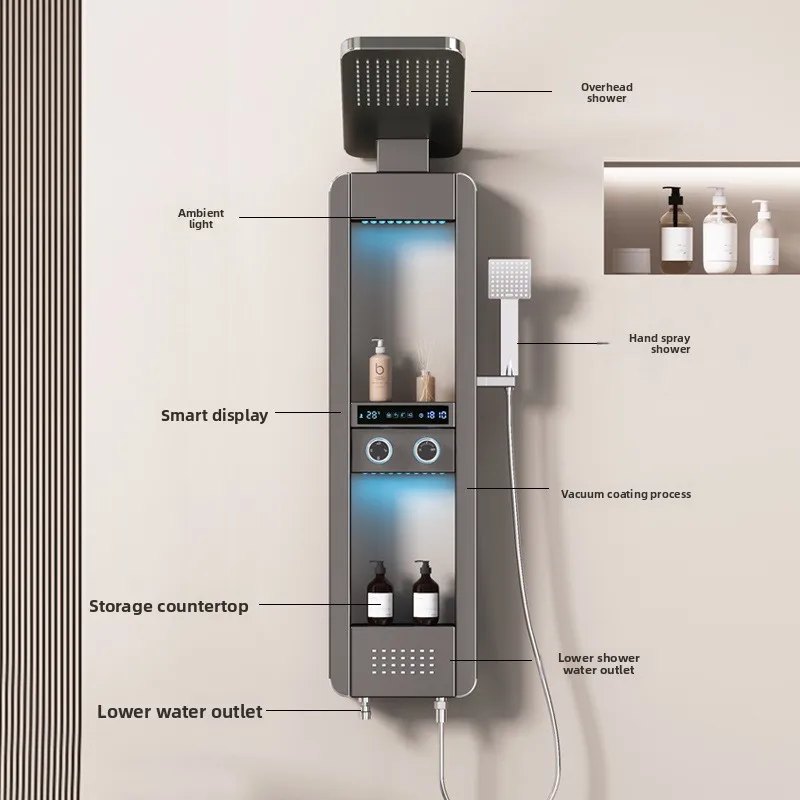 Rainfall Tower Panel Modern Shower Set - Image 6
