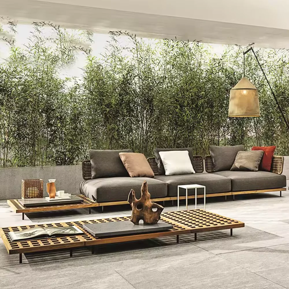 Rattan Resort Elegant Italian Three-Seater Sofa - Image 2