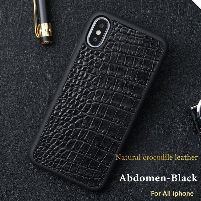 Real Handmade Crocodile Tail Back Abdomen Leather IPhone Case - Image 5