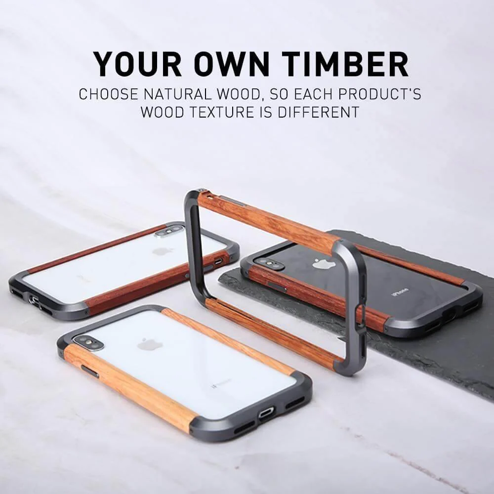 Real Wood Aluminum Metal Bumper Case For iPhone - Image 2