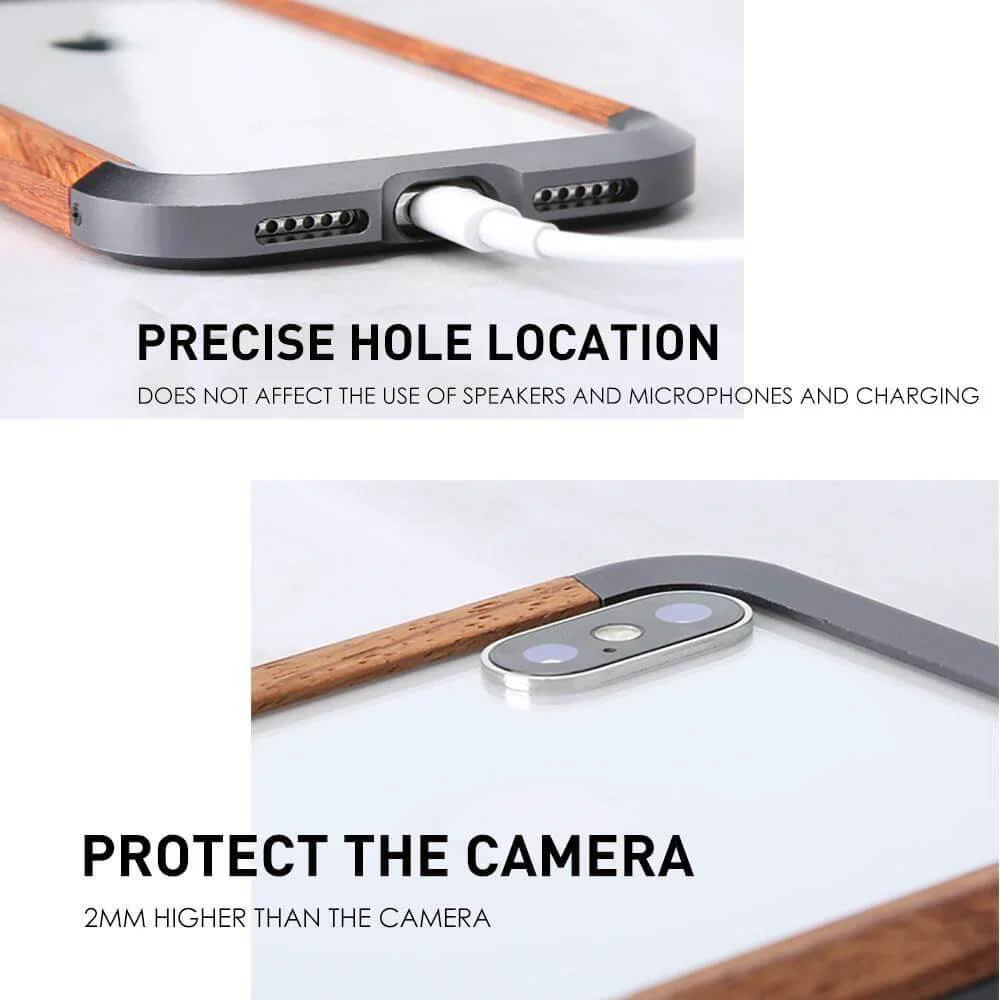 Real Wood Aluminum Metal Bumper Case For iPhone - Image 5