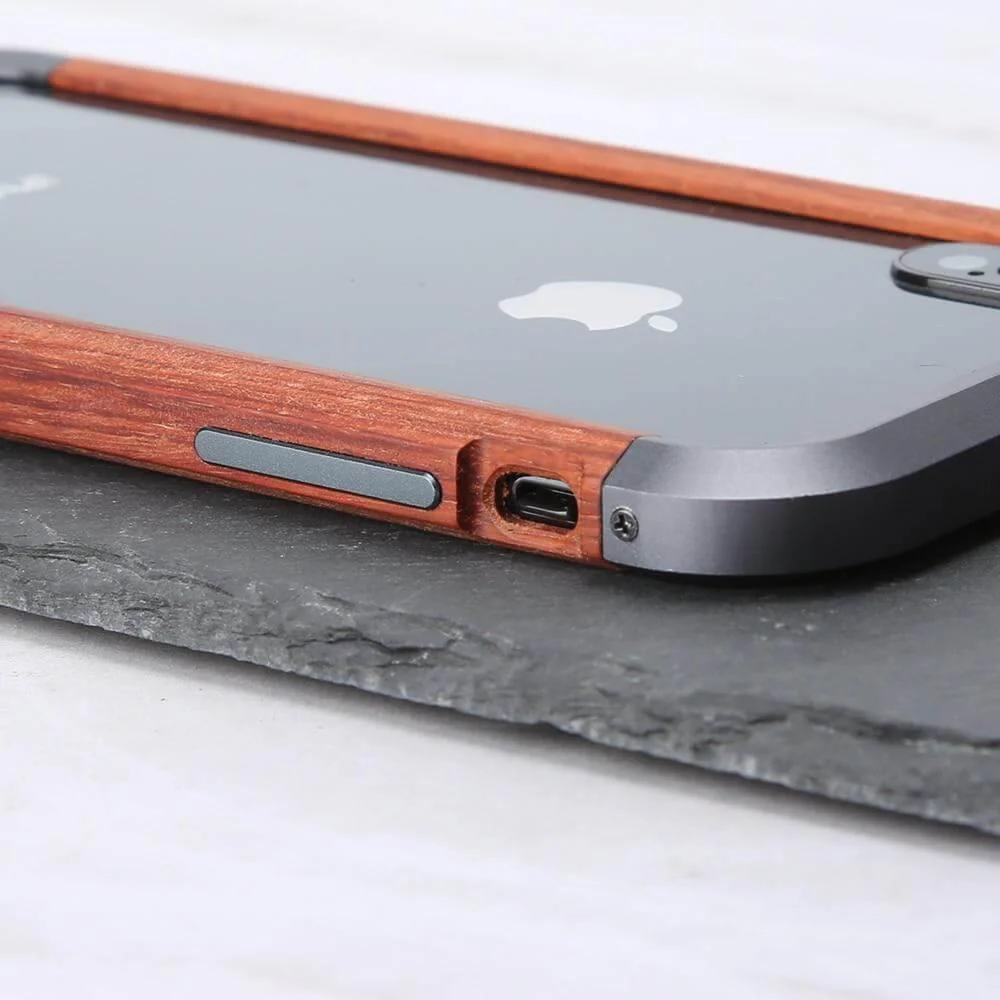 Real Wood Aluminum Metal Bumper Case For iPhone - Image 7