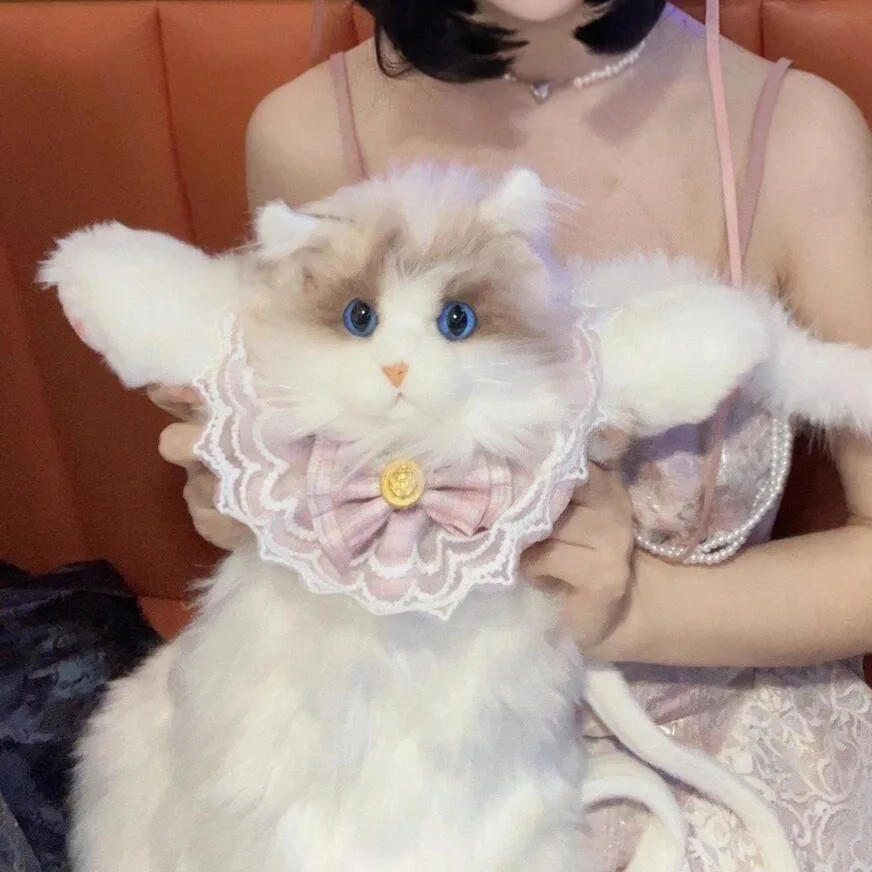 Realistic Cute Plush Cat Backpack - Image 2