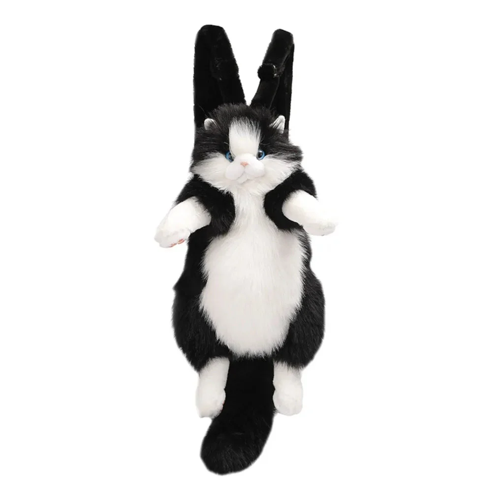 Realistic Cute Plush Cat Backpack - Image 7