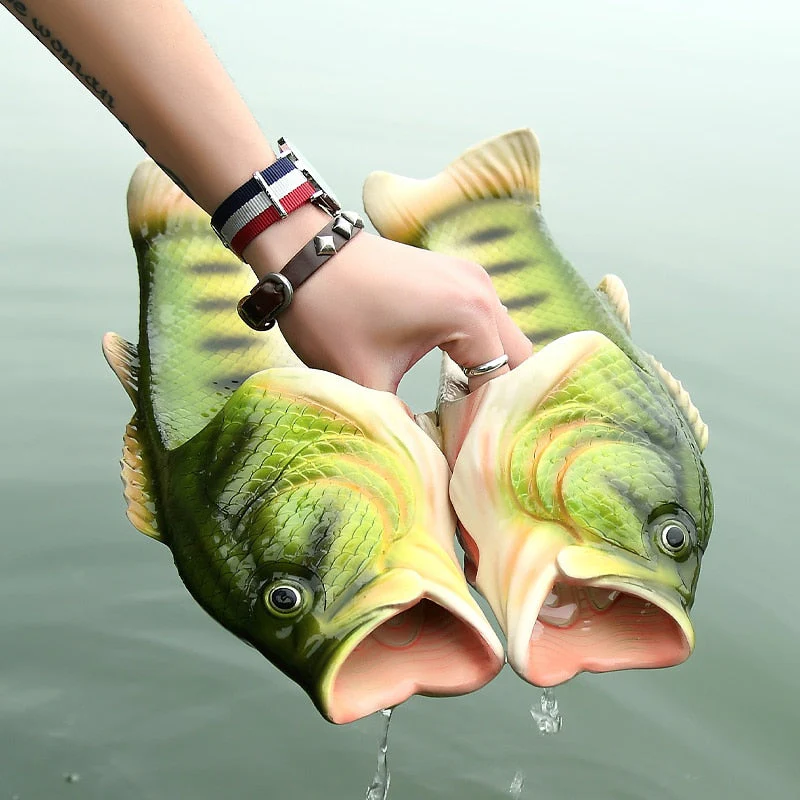 Realistic Unisex Fish Slippers - Image 2
