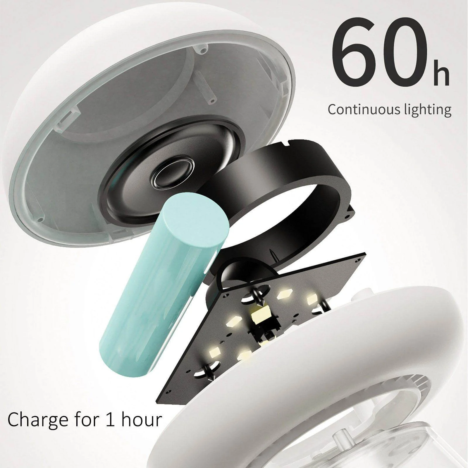 Rechargeable White Cactus USB Mushroom Night Lamp - Image 10