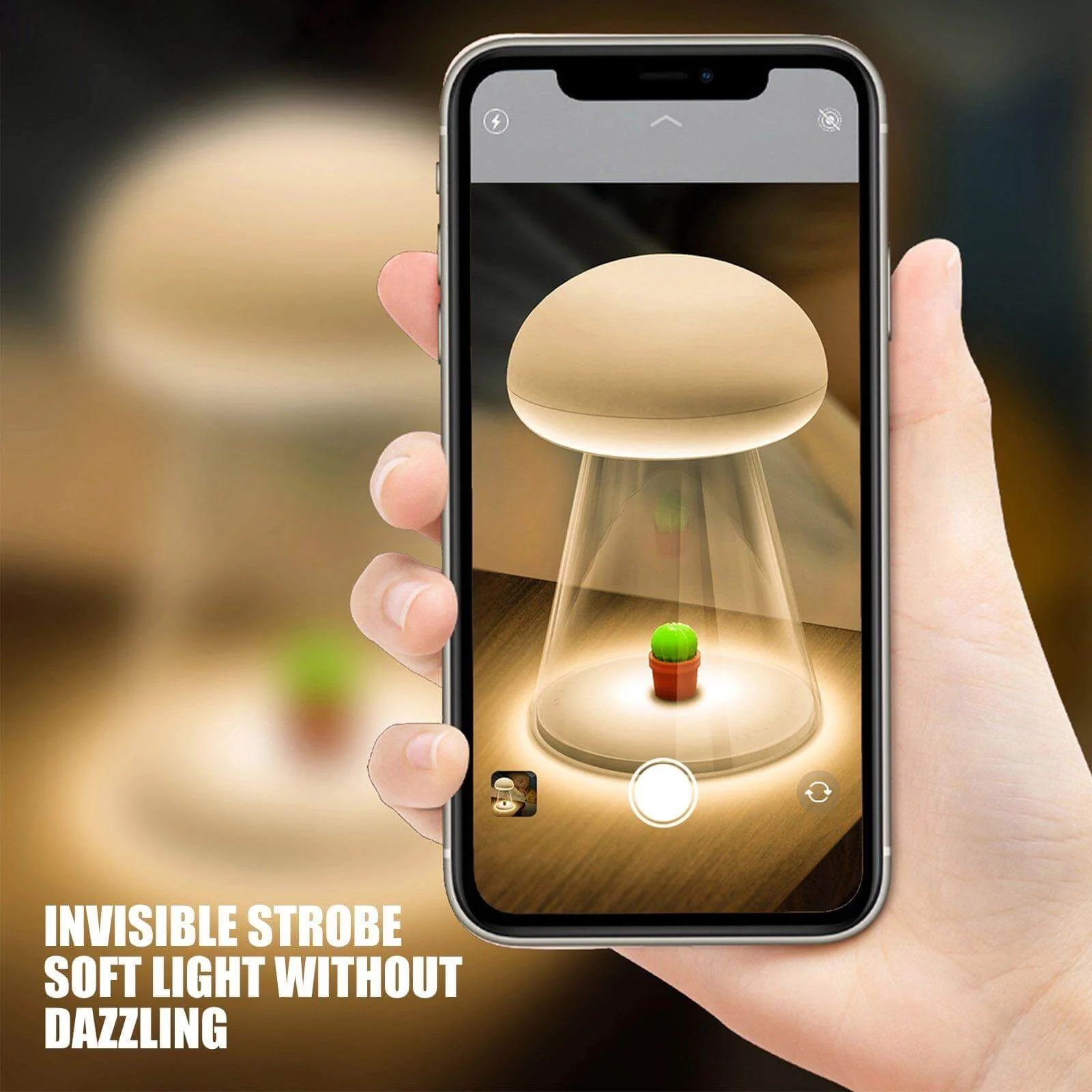 Rechargeable White Cactus USB Mushroom Night Lamp - Image 7