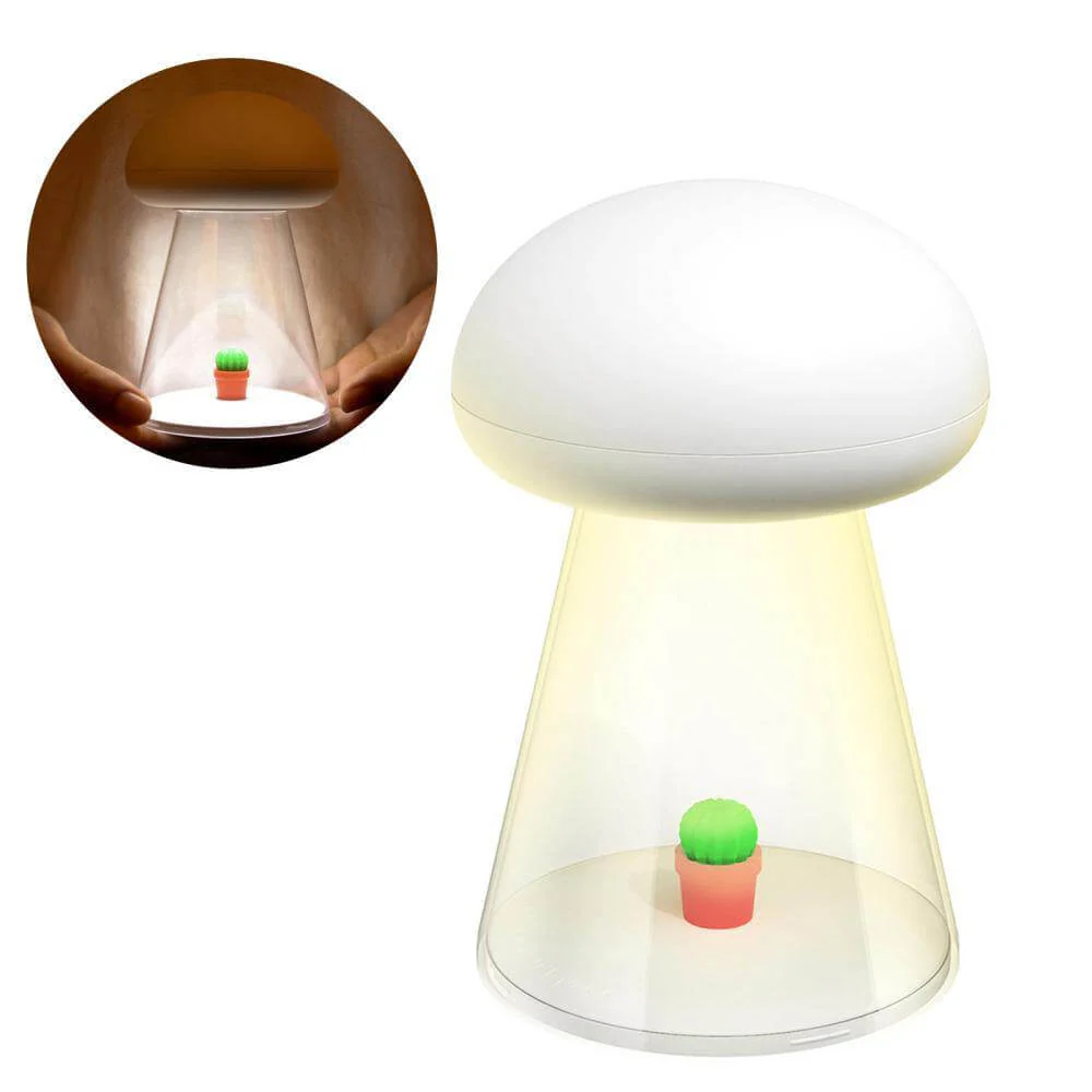 Rechargeable White Cactus USB Mushroom Night Lamp - Image 8