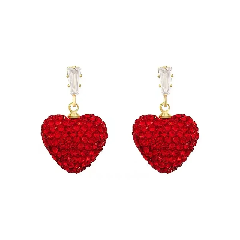 Red Romance European Style Heart Earrings - Image 6