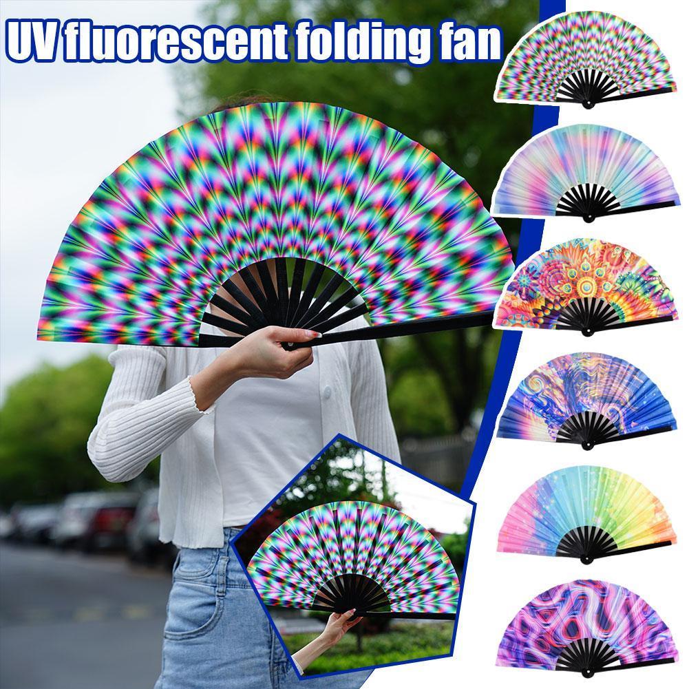 Reflective Japanese Style Folding Hand Fan - Image 3