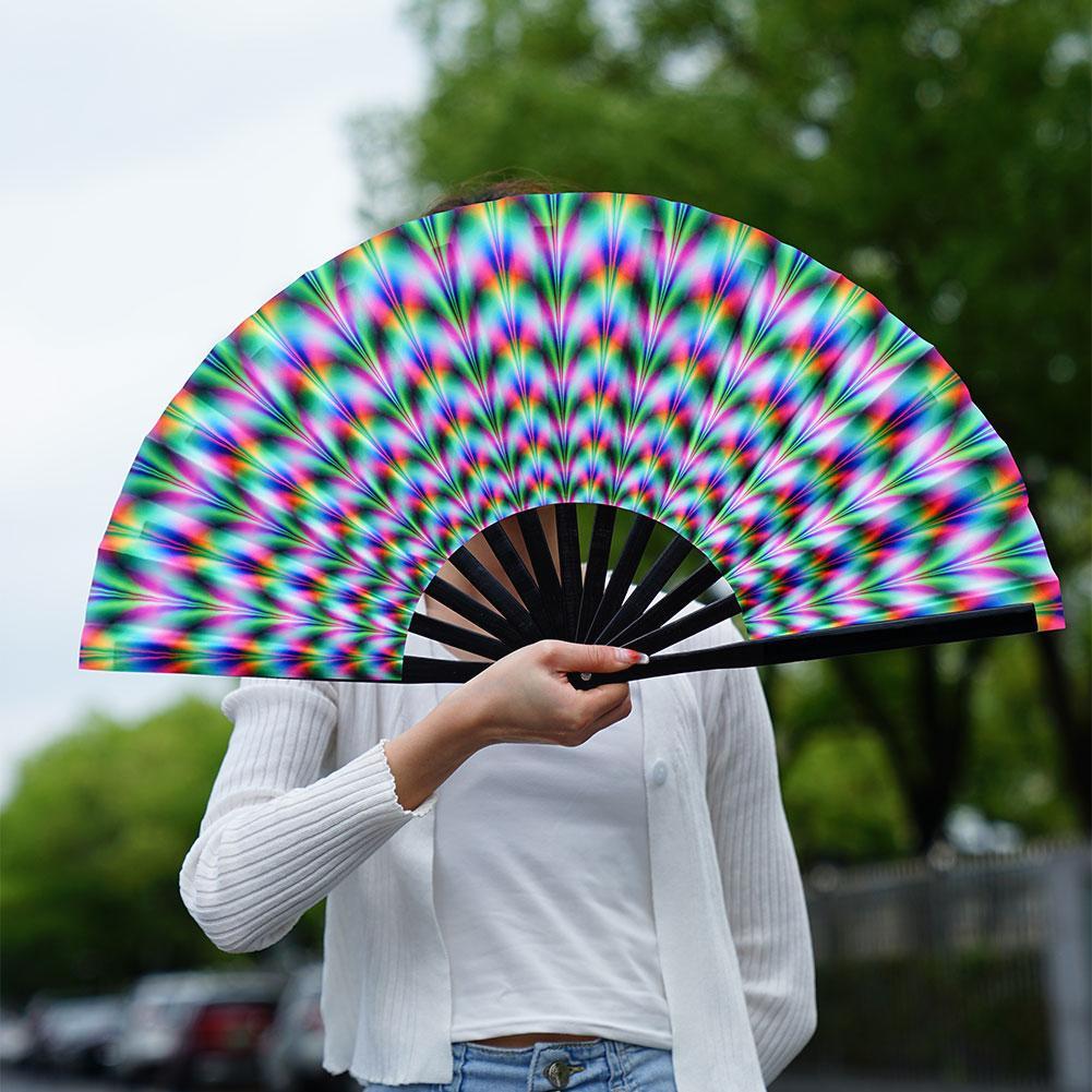 Reflective Japanese Style Folding Hand Fan - Image 5