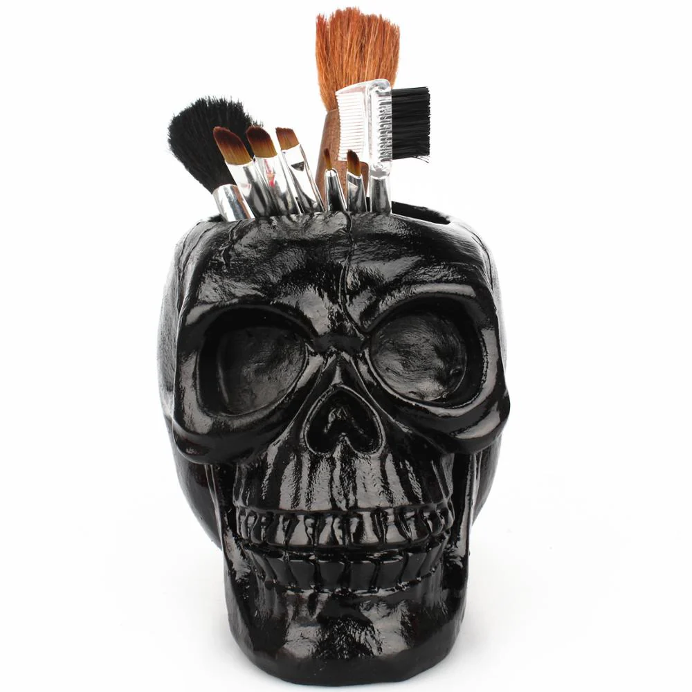 Resin Black Skull Makeup Organizer - Image 2