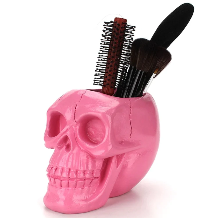 Resin Black Skull Makeup Organizer - Image 5