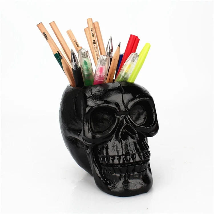 Resin Black Skull Makeup Organizer - Image 6