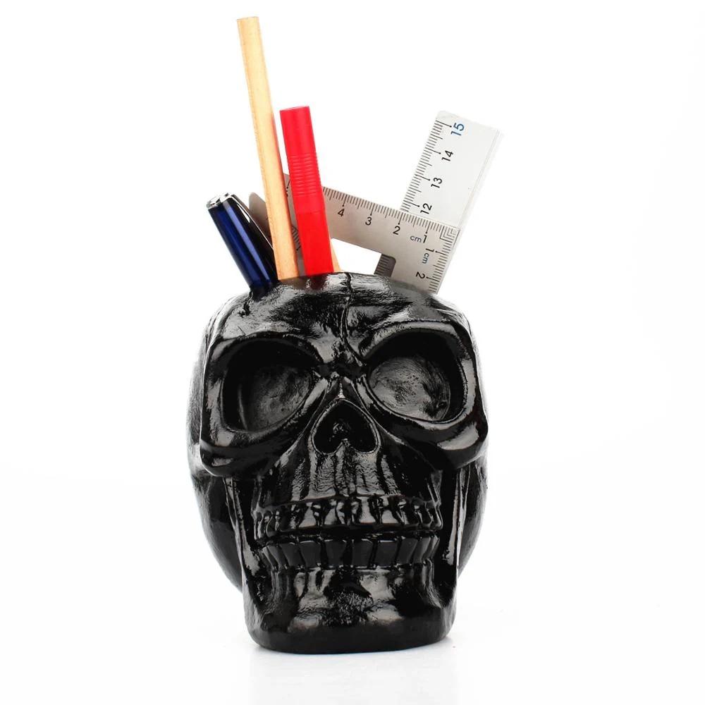 Resin Black Skull Makeup Organizer - Image 8