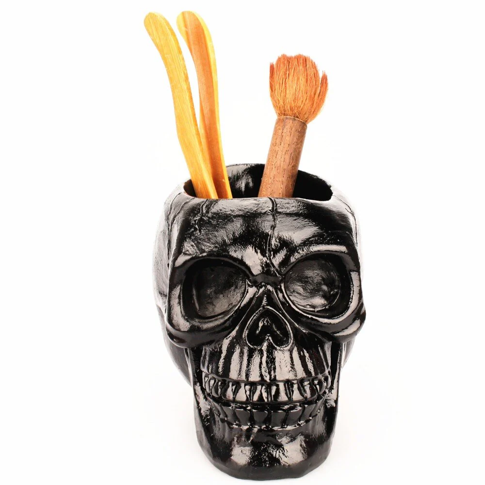 Resin Black Skull Makeup Organizer - Image 9