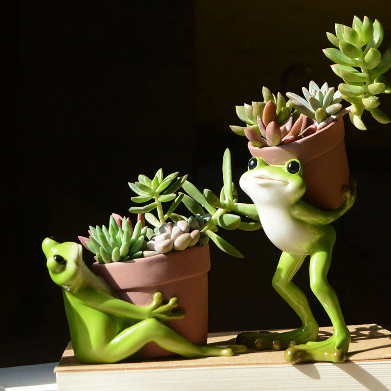 Resin Frog Fairy Flower Pot - Image 2