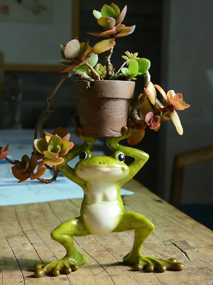 Resin Frog Fairy Flower Pot - Image 4