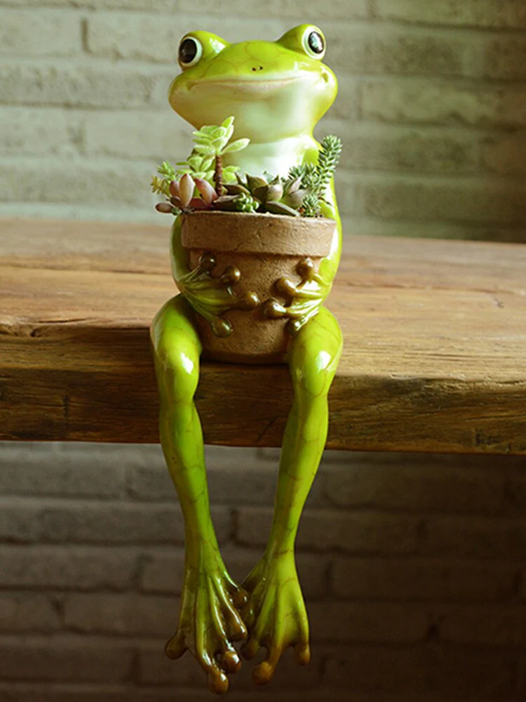 Resin Frog Fairy Flower Pot - Image 5
