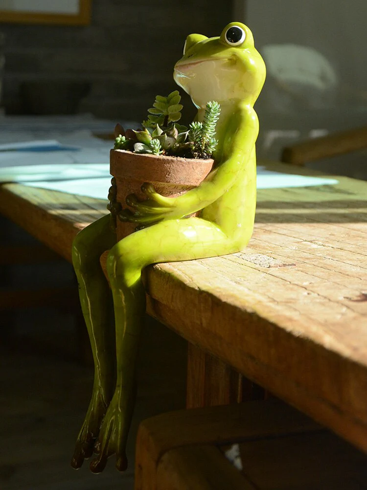 Resin Frog Fairy Flower Pot - Image 6