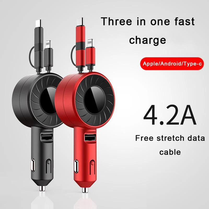 Retractable Car Lighter Fast Charger Cable - Image 6