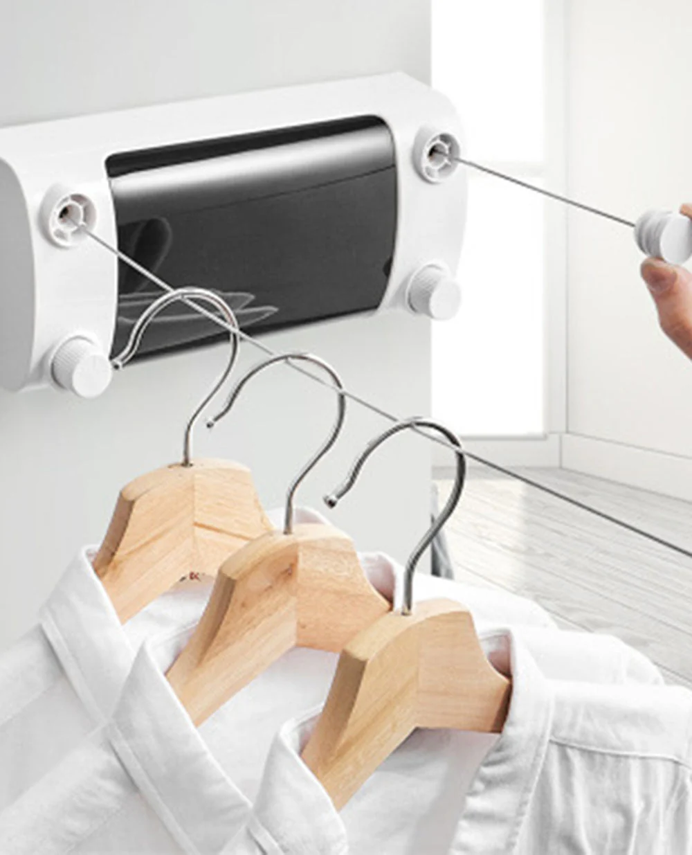 Retractable No Drill Stainless Steel Drying Rope - Image 2