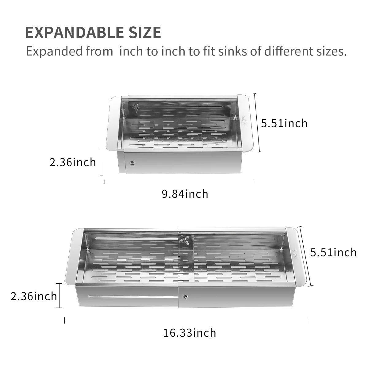 Retractable Over Sink Stainless Steel Vegetable Drain Basket - Image 7
