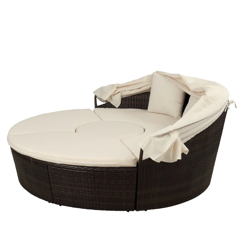 Retractable Sectional Canopy Outdoor Sofa Set - Image 4
